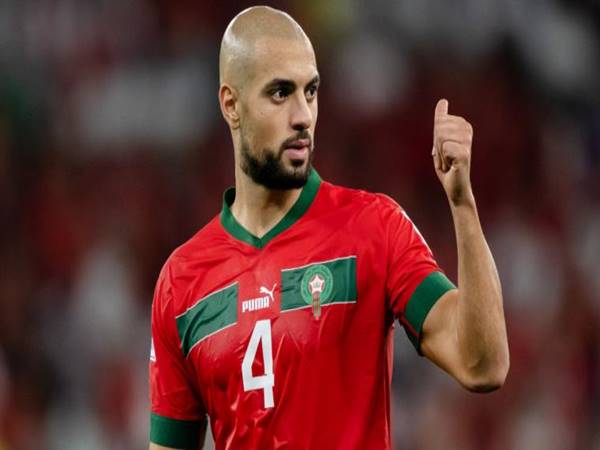 Sofyan Amrabat trong màu áo ĐTQG Morocco