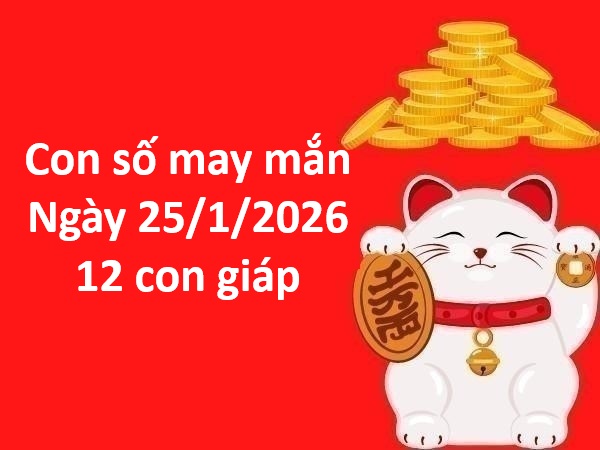 con số may mắn ngày 25 tháng 1 chủ nhật của 12 con giáp